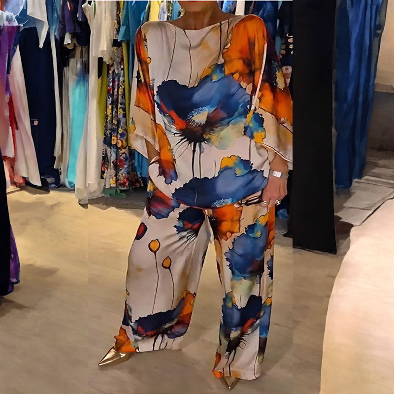 Women Autumn Elegant Casual Top and Wide-Leg Pants Two Piece Set 11