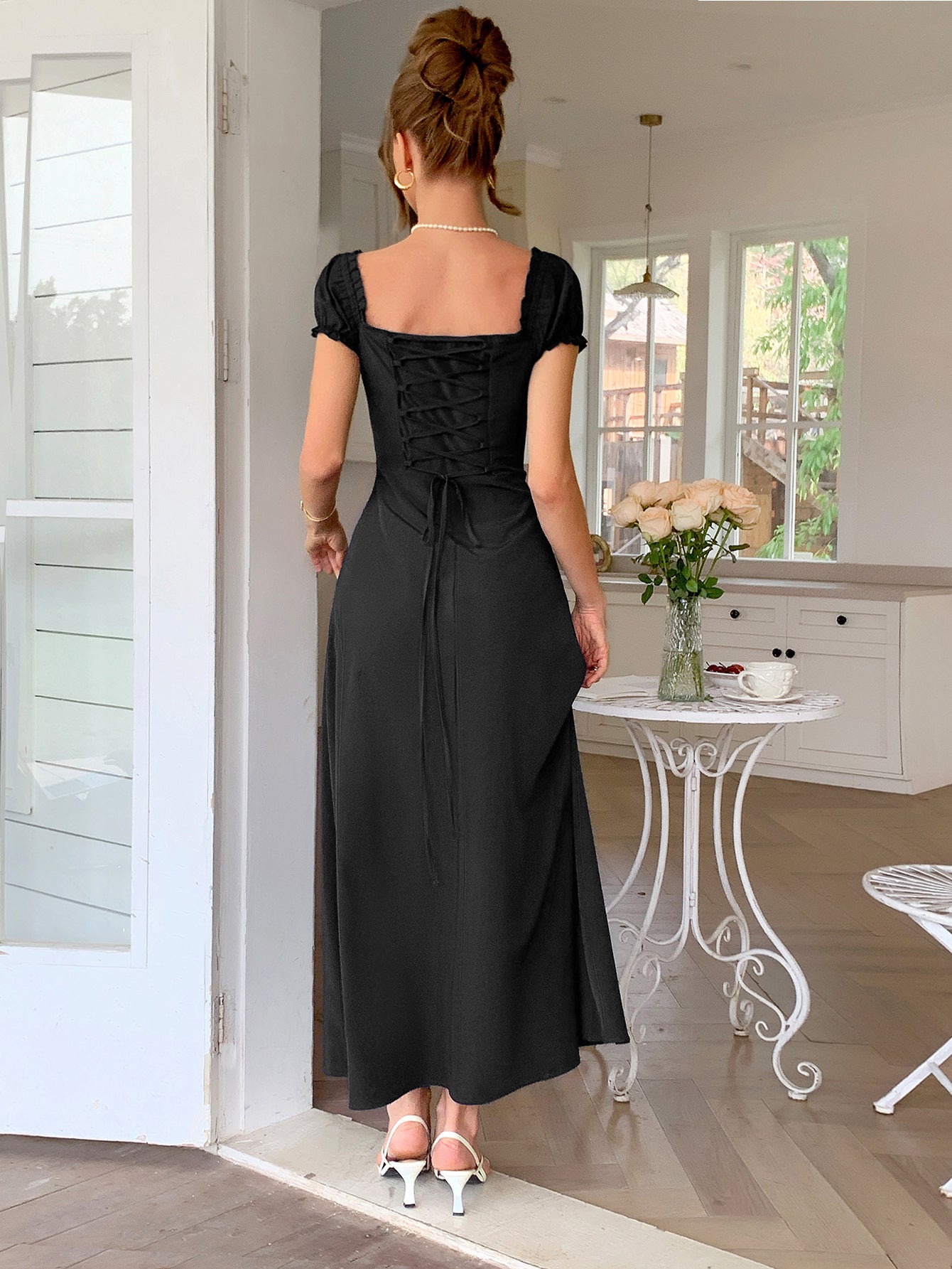 Spring/Summer Women's Party Elegant Off-Shoulder Short-Sleeved Dress 17