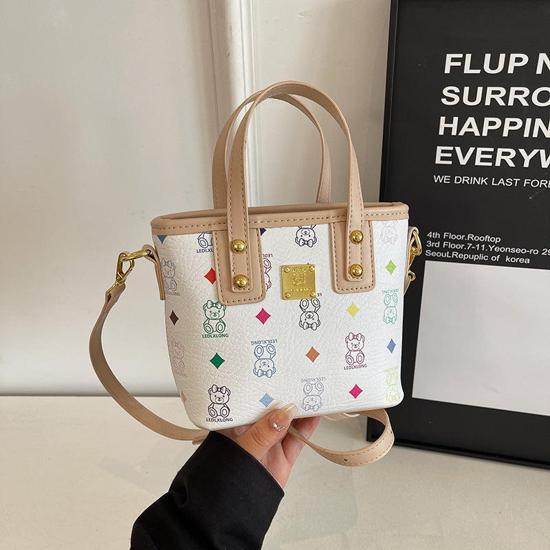 Women Popular Handbags Single Shoulder Bag Printed Bucket Bag Crossbody Bag 12