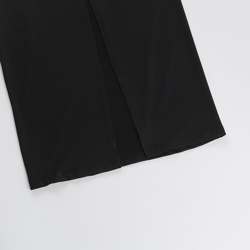 Women Slim Fit Solid Color Chic Pearl Bodycon Long Dress 18