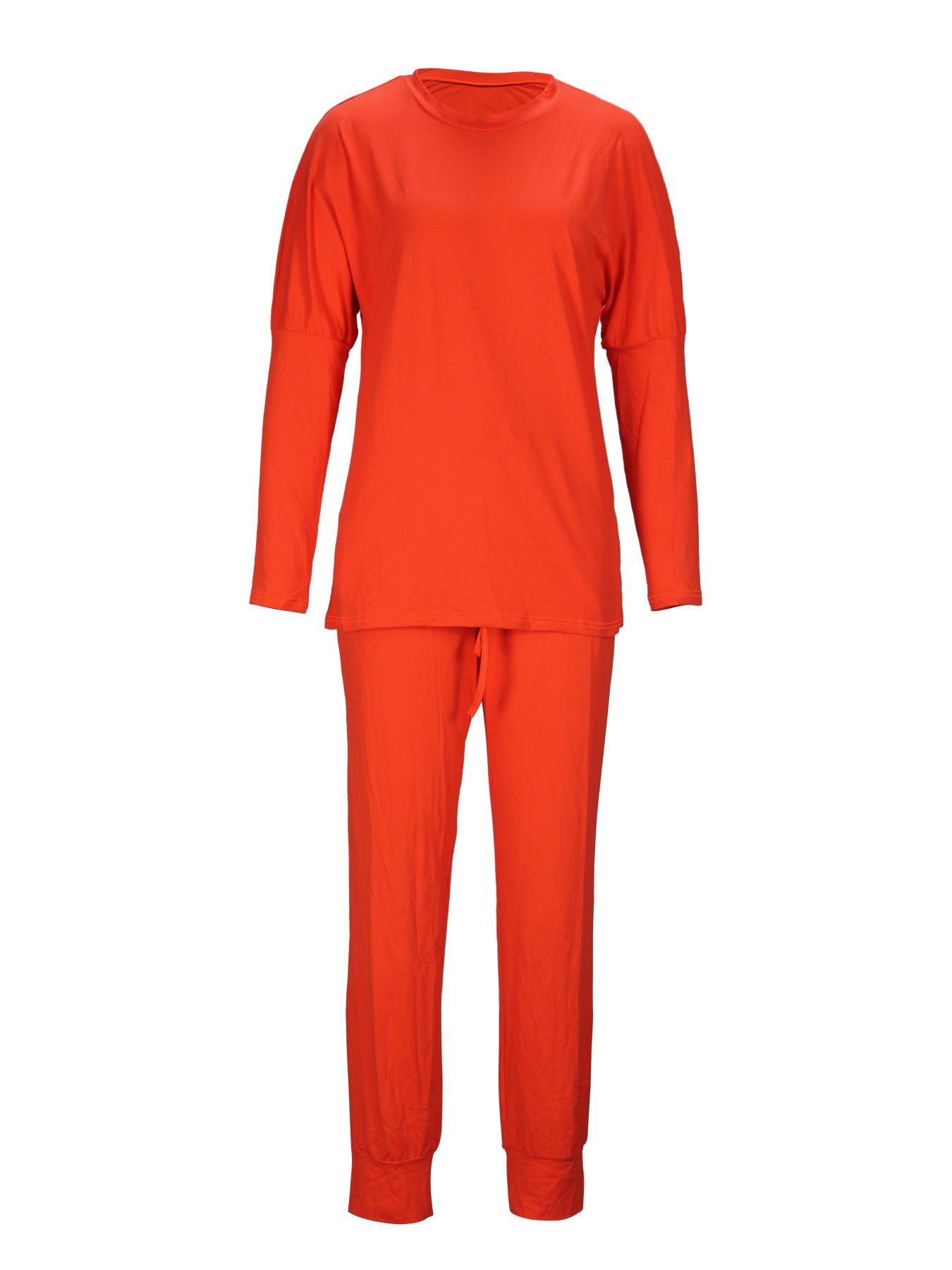 Autumn and Winter Women's Clothing Round Neck Loose Solid Color Long Casual Two-piece Pants Set 26