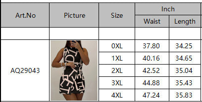 Women Sleeveless Half Turtle Collar Printed Asymmetrical Bodycon Mini Dress 3