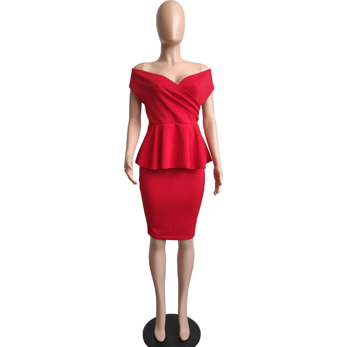 Womens Ol V Neck Sleeveless Bodycon Dress 22