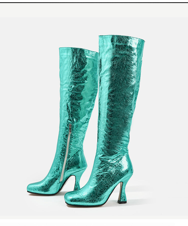 Winter High Boots For Women Stiletto Heels Square Toe Long Boots For Women 9