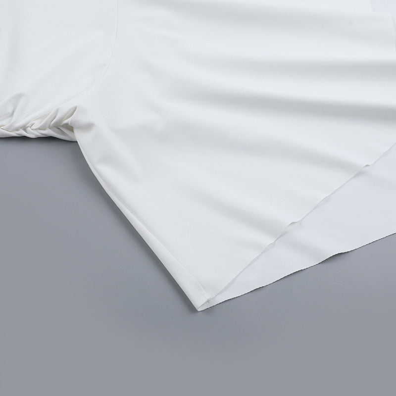 Fashion Deep V Slim Waist Asymmetric Hem Dress 14