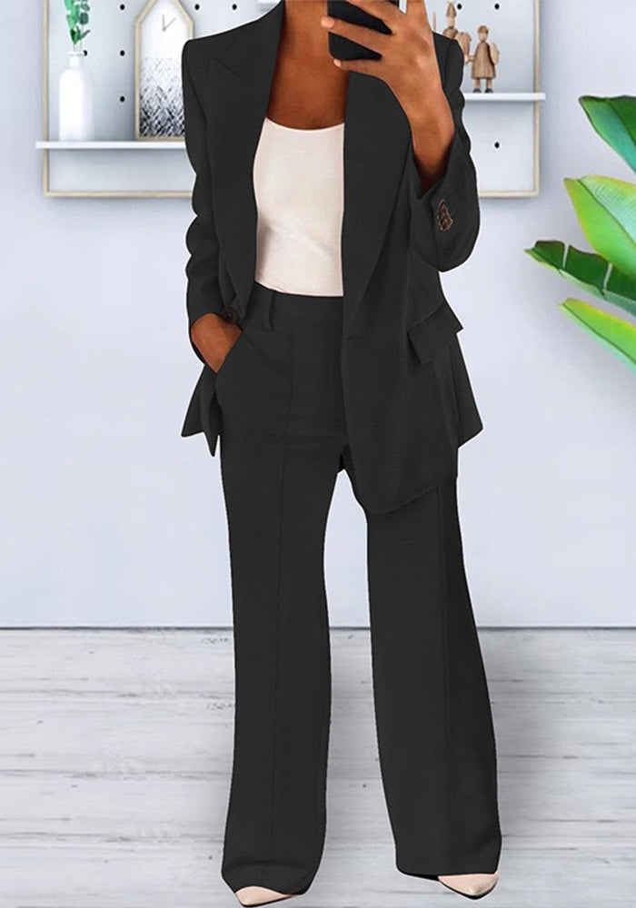 Spring/Summer Fashion Turn-Down Collar Blazer Pants Set