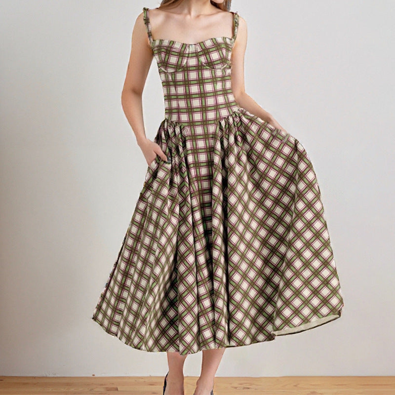 Women Spring Elegant French Retro Strap Dress 17