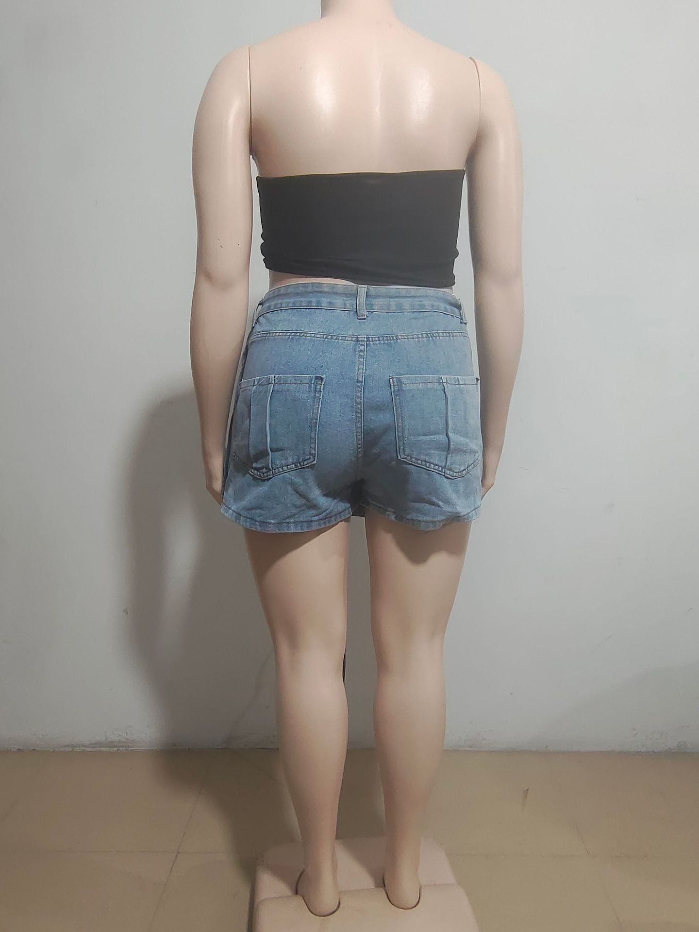 Plus Size Women Irregular Denim Pants 11