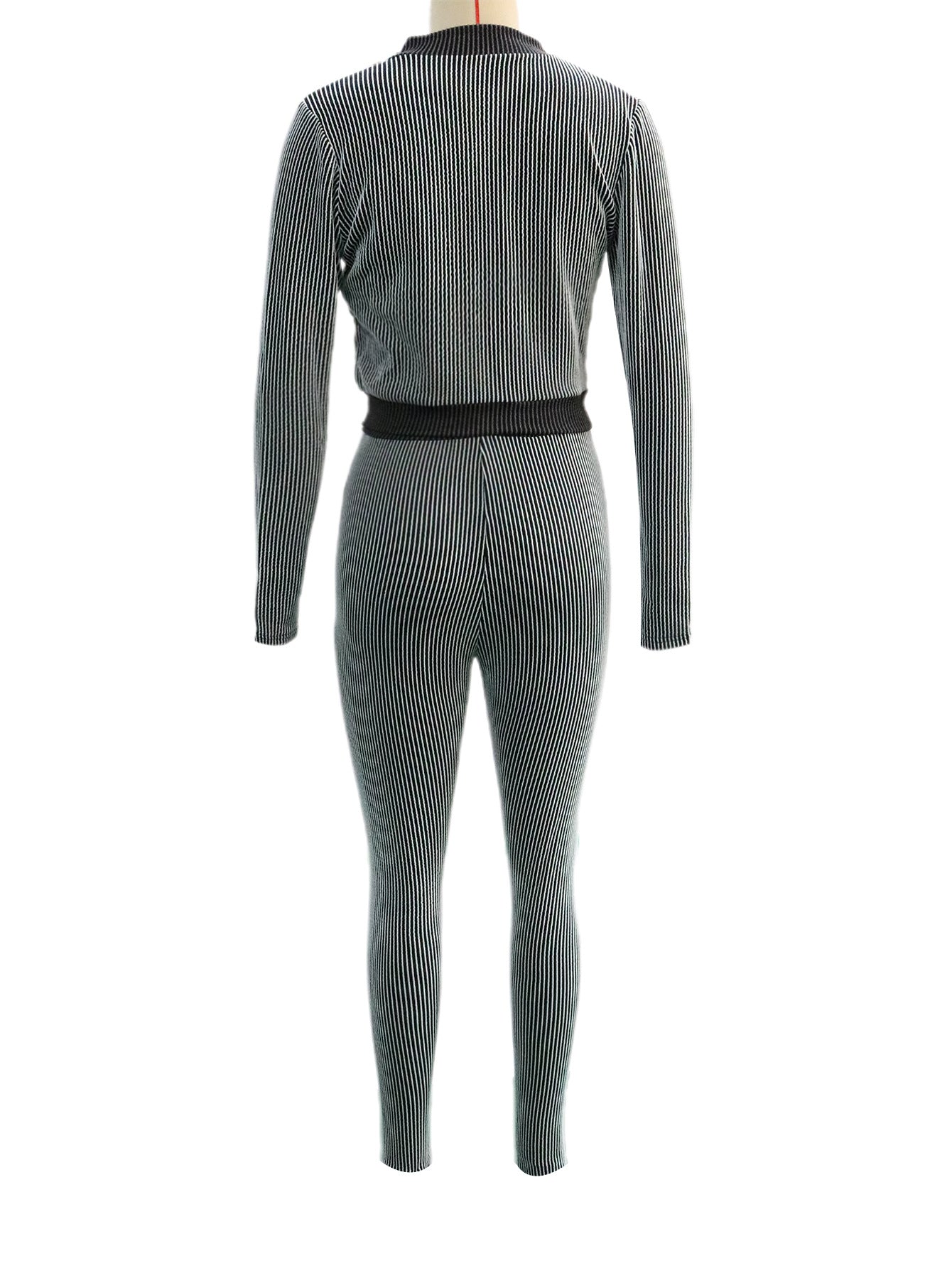 Fashion Casual Sportswear Set Women's Long-Sleeve Zip-Up Slim Fit Two-Piece Pants Set 5