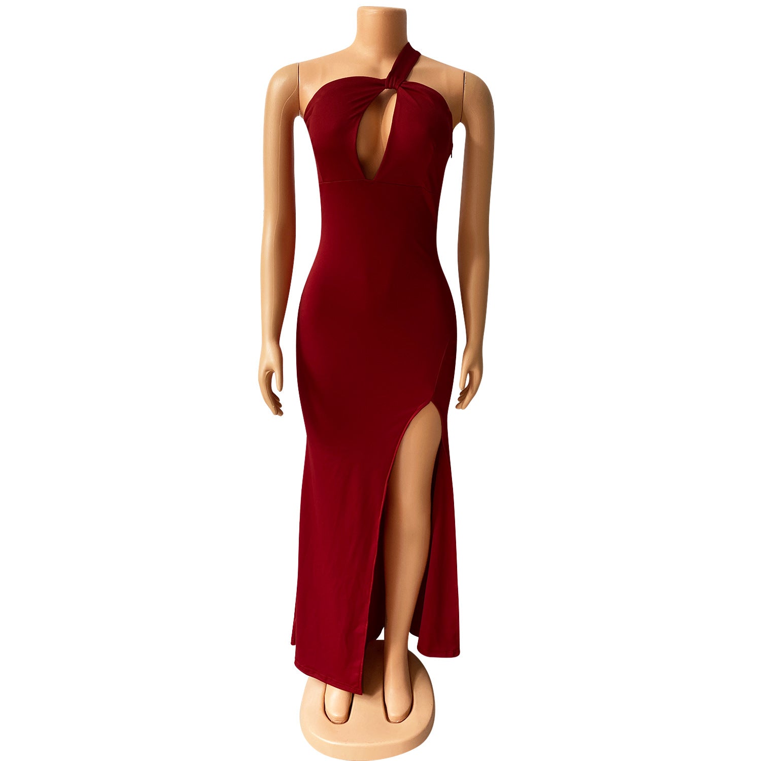 Autumn and winter women's sexy dress hollow sleeveless slit dress for women 16