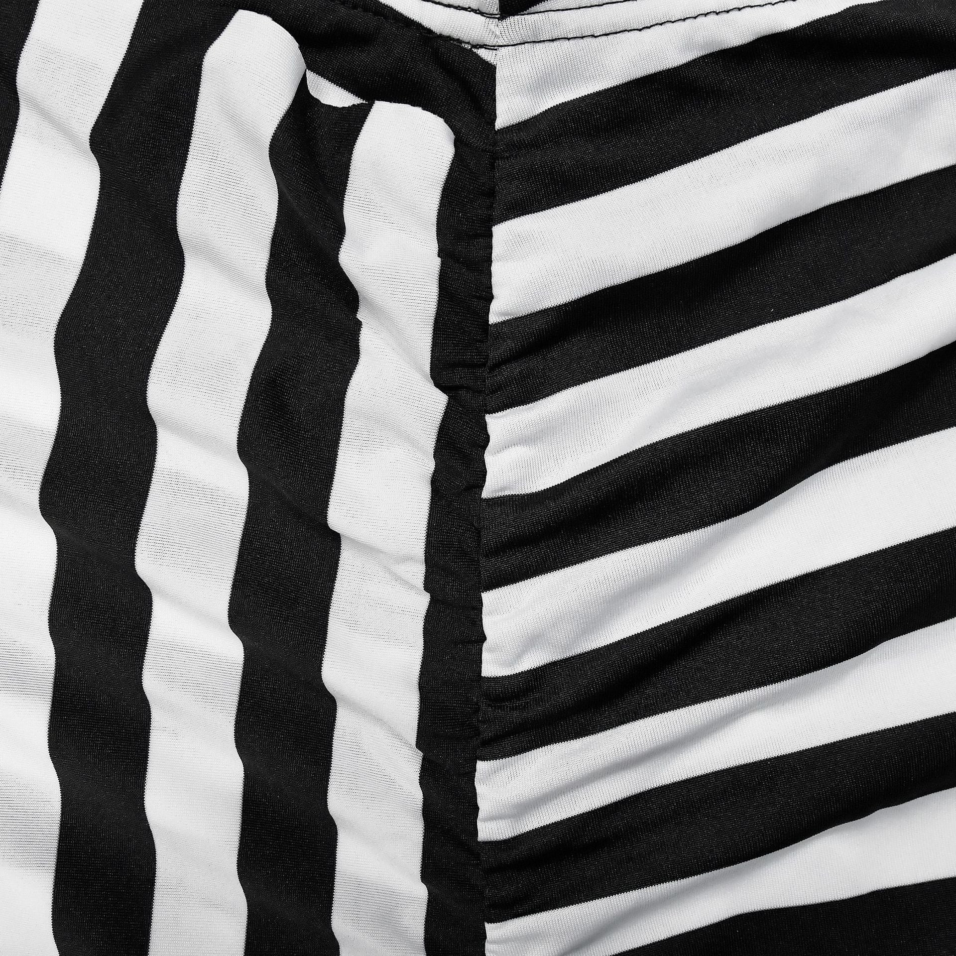 Ladies' Fashion Stripe Sleeveless Crop Top Maxi Skirt Two-Piece Set 22