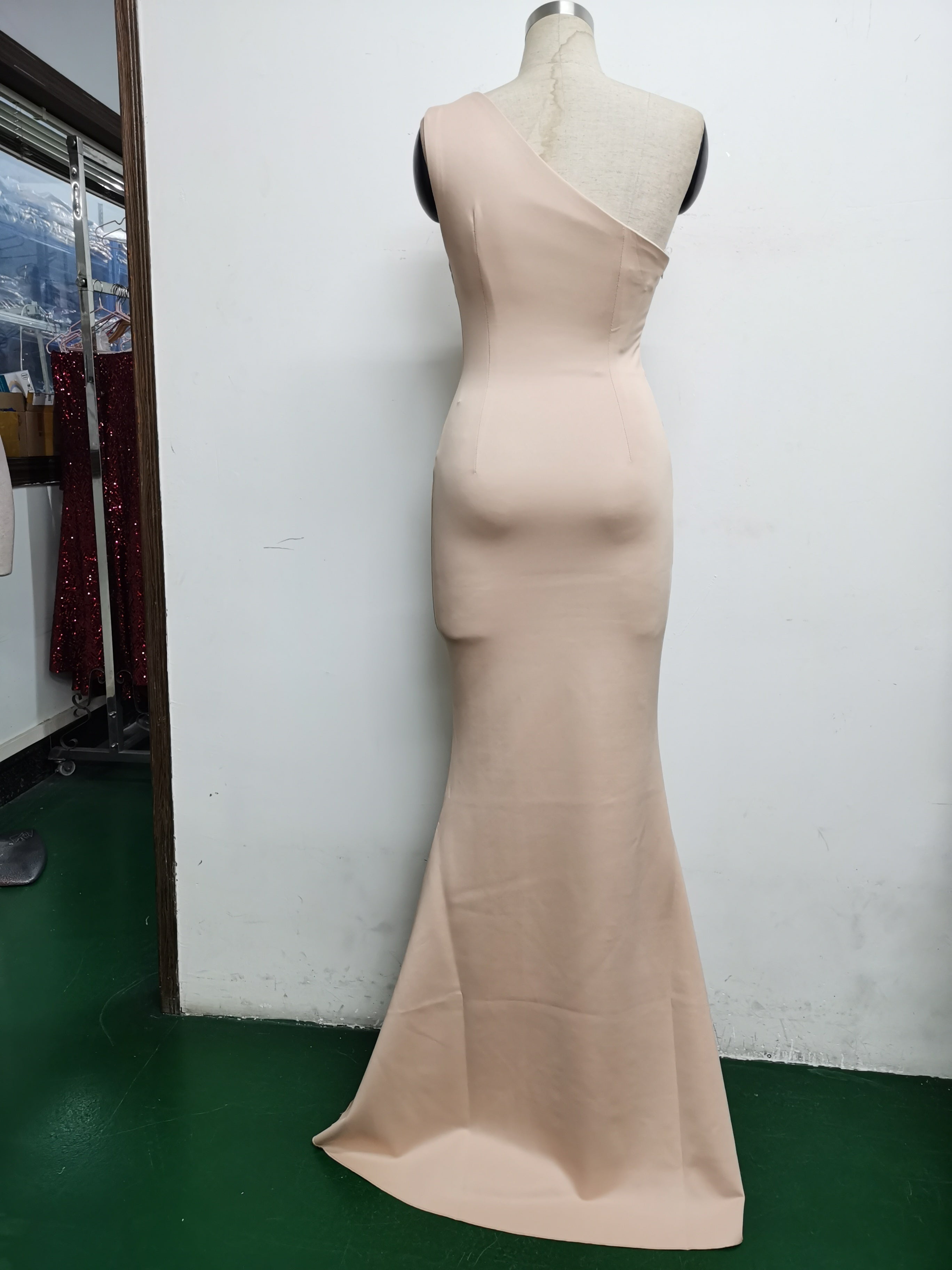 Summer formal beaded one shoulder mermaid evening dress 39