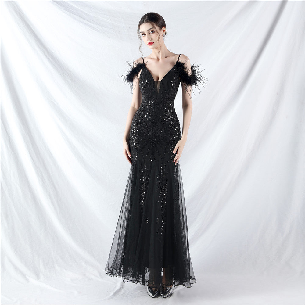 Strap Off Shoulder Long Sequins Plus Size Fat Beauty Formal Party Evening Dress 14