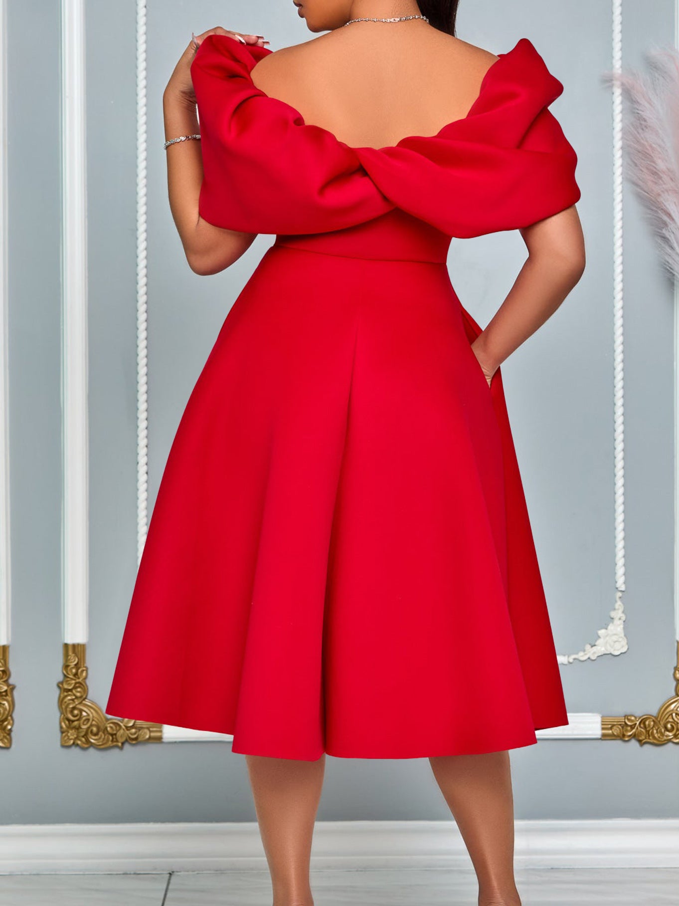 Women's Fashion Chic Elegant Sexy Formal Party African Dress 9