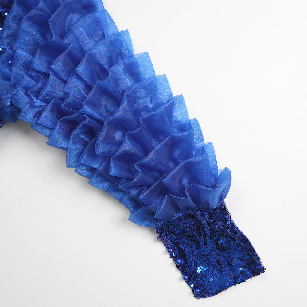 Plus Size Women Beaded Sequin Formal Party Dress 25