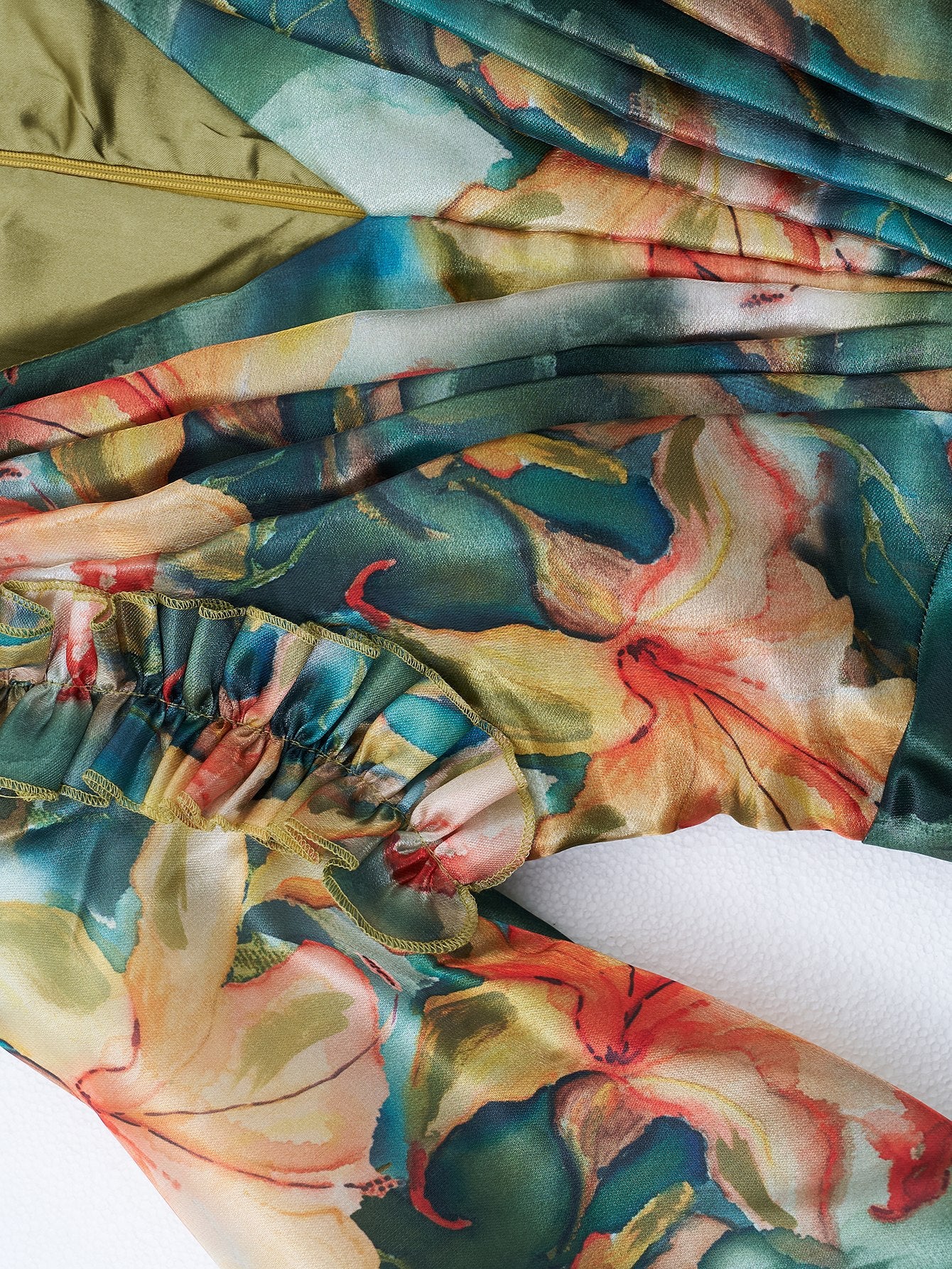 Elegant Women's Long-Sleeve V-Neck Ruffled Formal Party Mesh Evening Gown 24