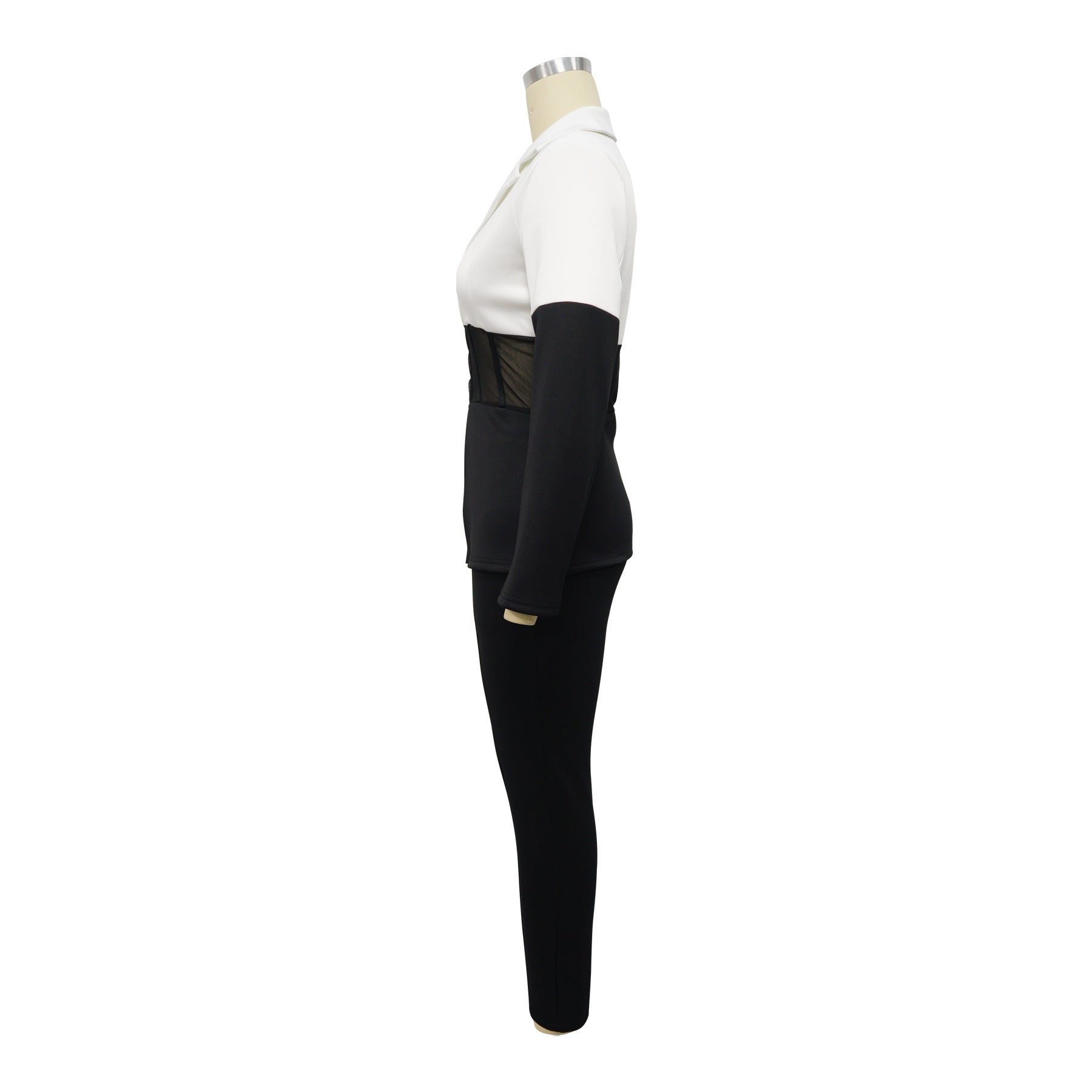 Women's Autumn Suit Contrast Patchwork Casual Two-piece Blazer pants set 6