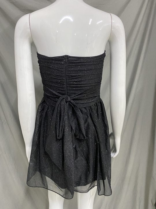 Women Sexy Trendy Mesh Patchwork Strapless Low Back Short Dress 7