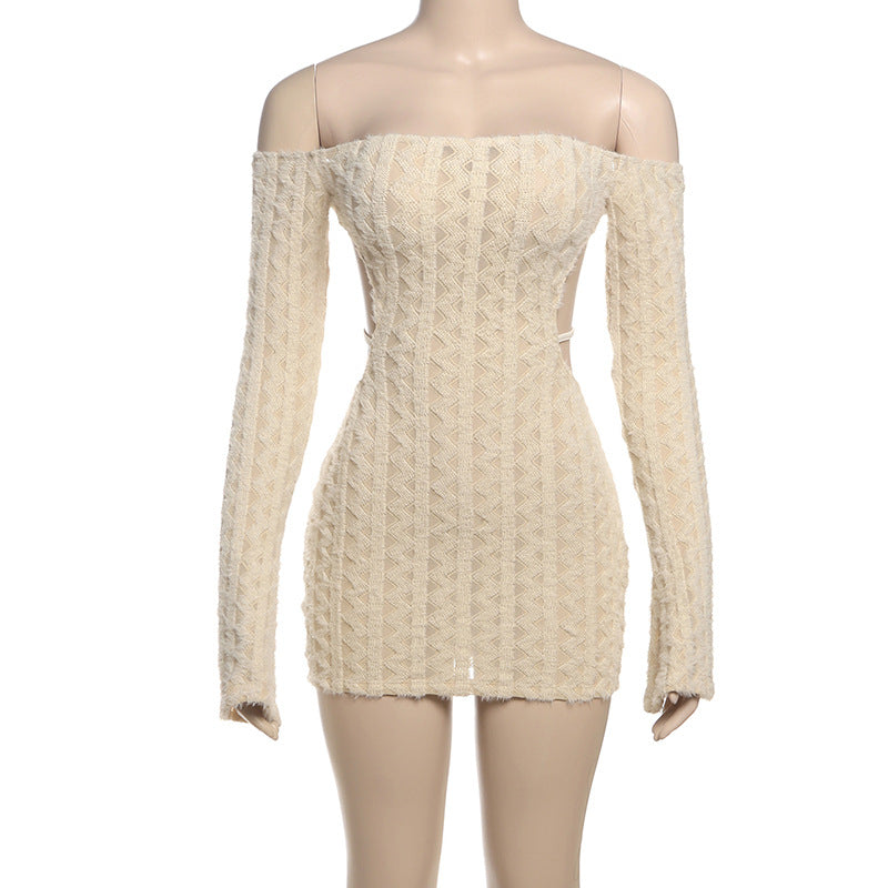 Spring Fashion Sexy Off Shoulder Slim Low Back Bodycon Women's Dress 9