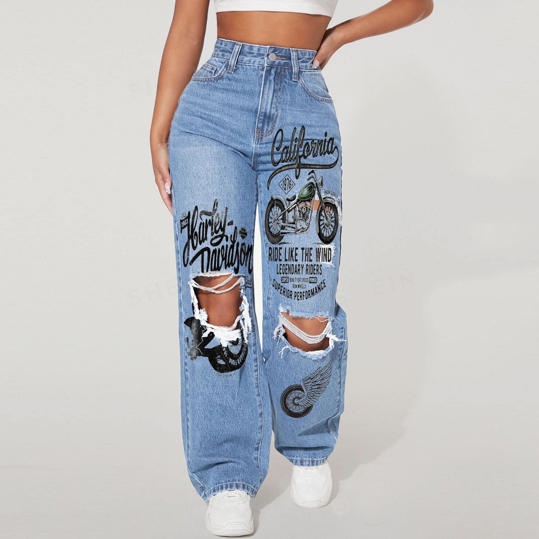 Women Casual Denim Pants Jeans 3