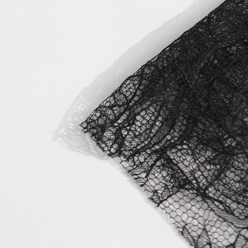 Women French Retro Summer Suspender Maxi Fishbone Lace Dress 14