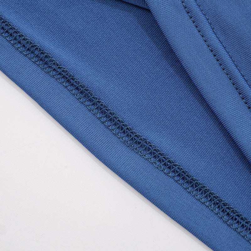 Women Contrast Raglan Long Sleeve Top and Folded Flared Trousers Two-Piece Set 22