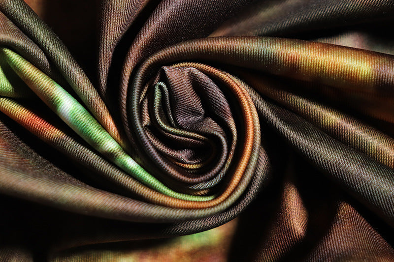 Fashion Printed Retro Long Sleeve Round Neck Hollow Lace-Up Bodycon Women's Dress 16