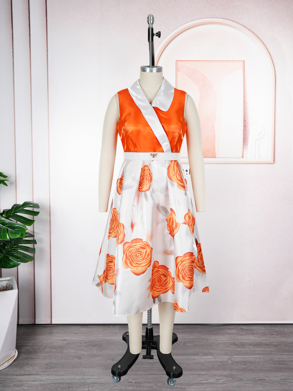 Plus Size Women's African Sleeveless Summer Sexy Print Dress 6