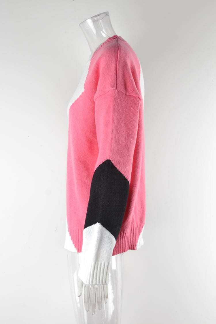 Winter Basic Diamond Pullover Sweater Long Sleeve Round Neck Hipster Plus Size Knitting Shirt 22