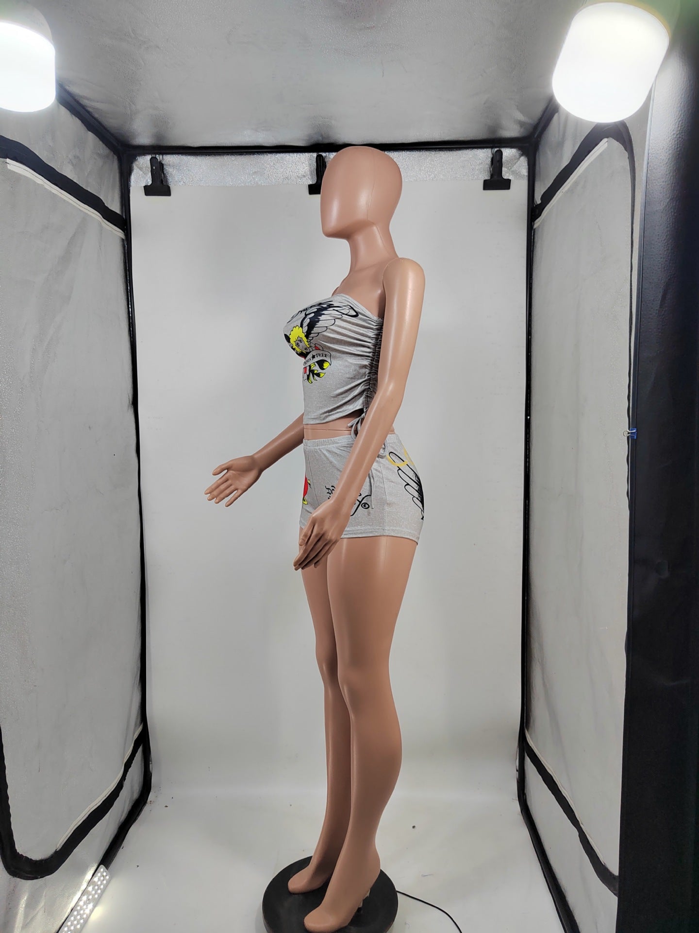 Women Print Chest wrap Top and shorts two-piece set 26