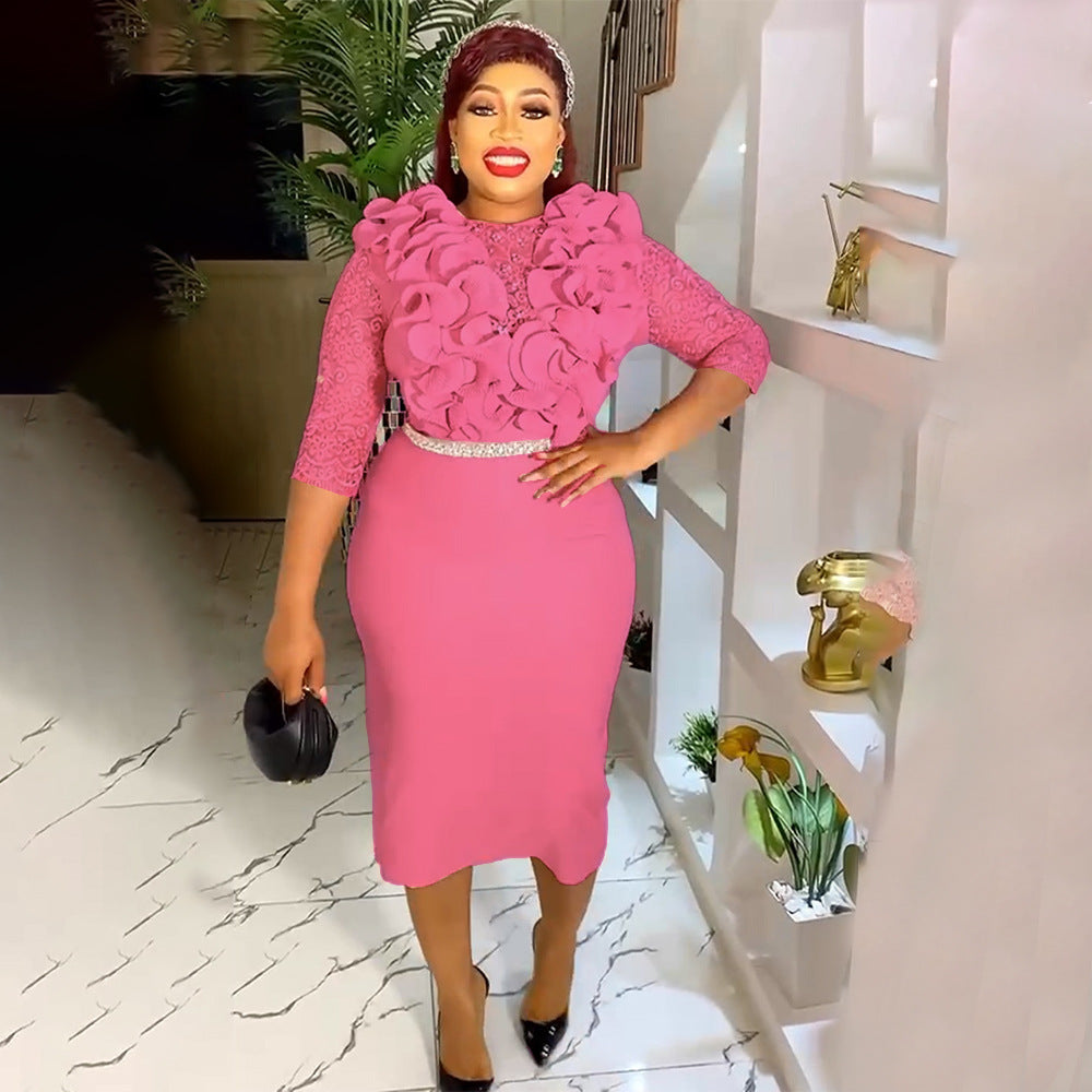 Plus Size African Women Clothing Career Bodycon Dress 6