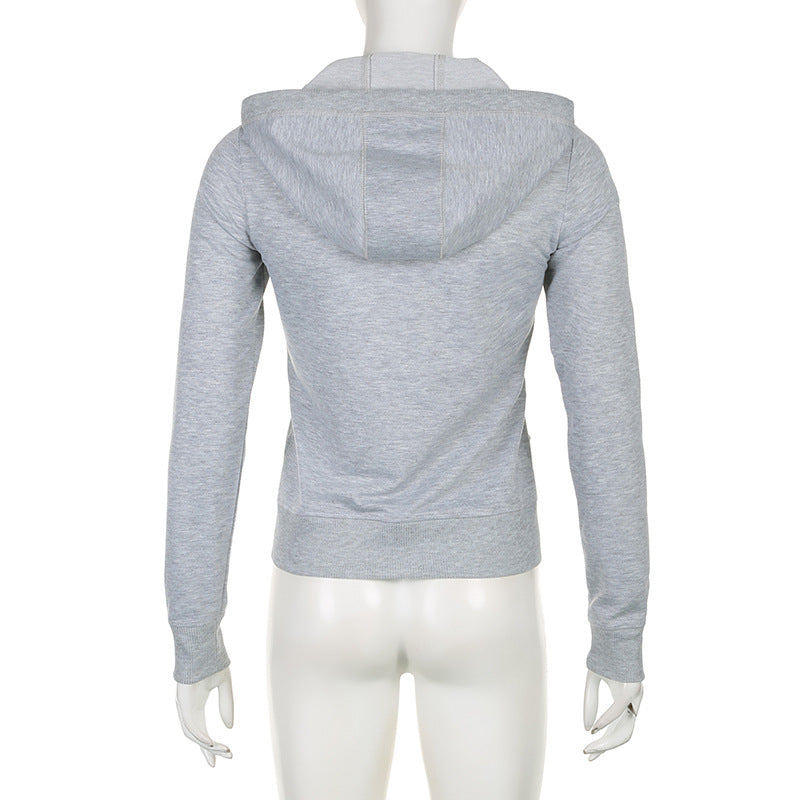 Women's Butterfly Print Zipper Patchwork Basic Hoodies Early Autumn Outdoor Wear Casual Simple Jacket 11