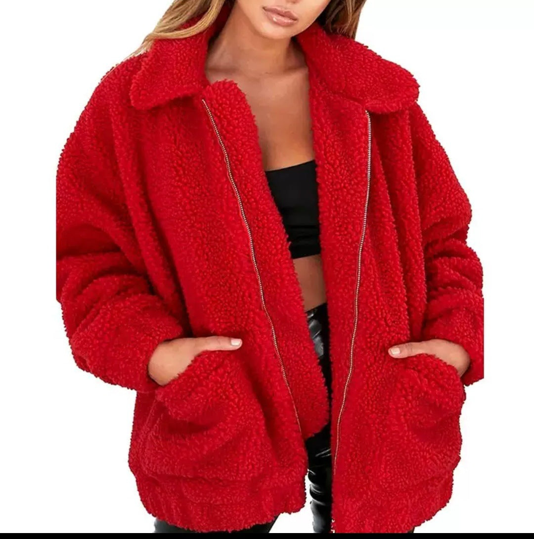 Faux Fur coat for womenautumn and winter plush Casual coat 6