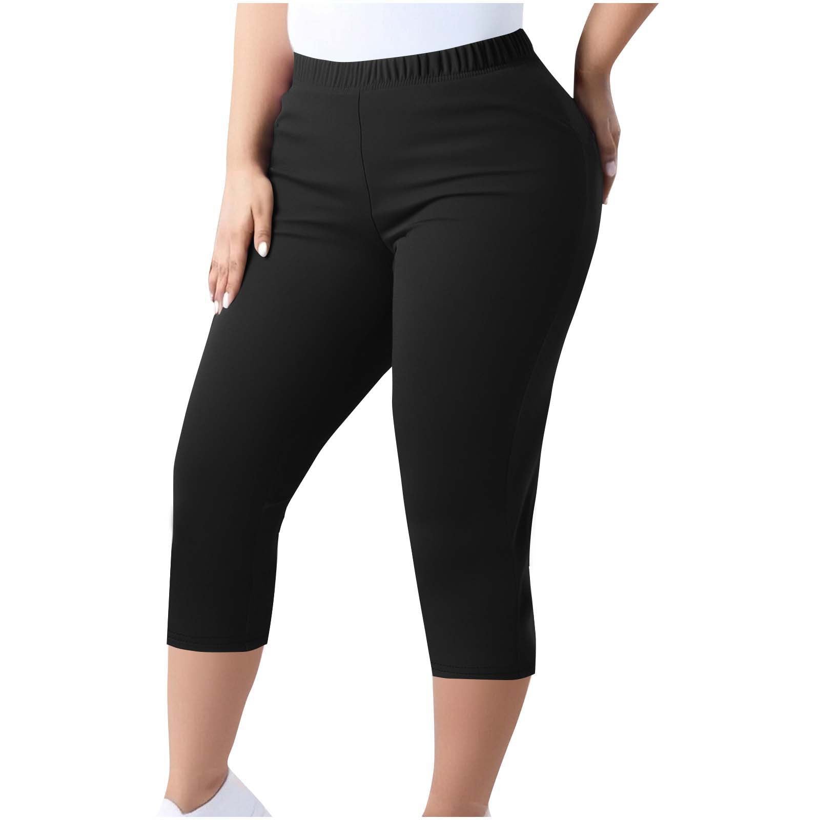 Women's Trousers Capri Pants Plus Size Elastic Waist Tight Pants 20