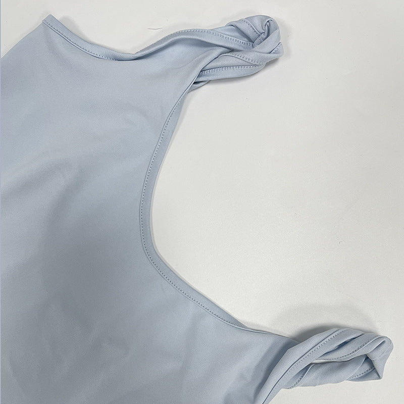 Women's Spring Solid Sexy V-Neck Low Back Bodycon Strap Dress 14