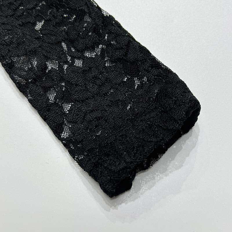 Autumn women's hollow lace pattern See-Through slim long dress 18