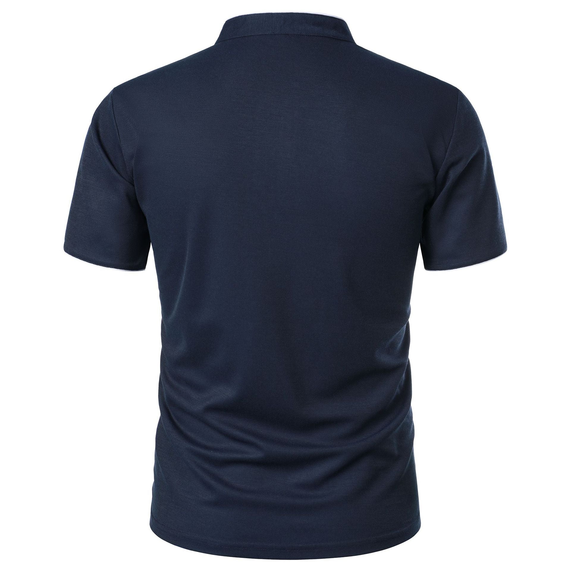 Men's Summer Solid Short Sleeve Polo T-shirt 41
