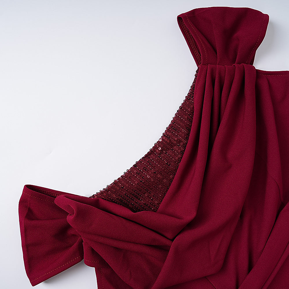 African Women's Plus Size Solid Color Long Dress 23