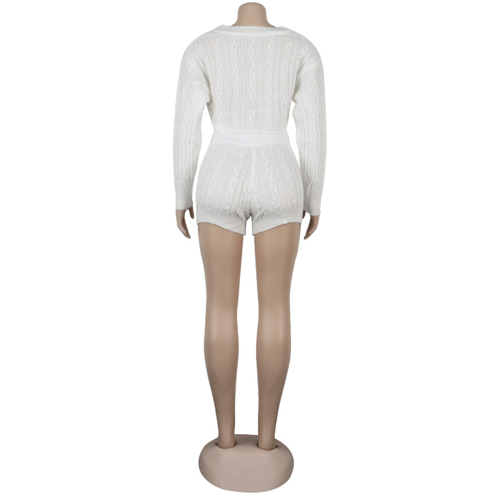 Women's Knit Sweater Shorts Nightclub Two-Piece Set 28