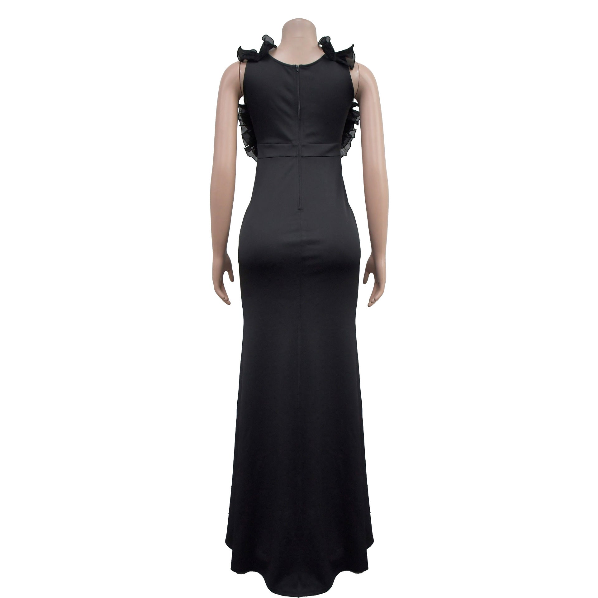 Fashion Women's V-Neck Sleeveless Long Slit Dress 11