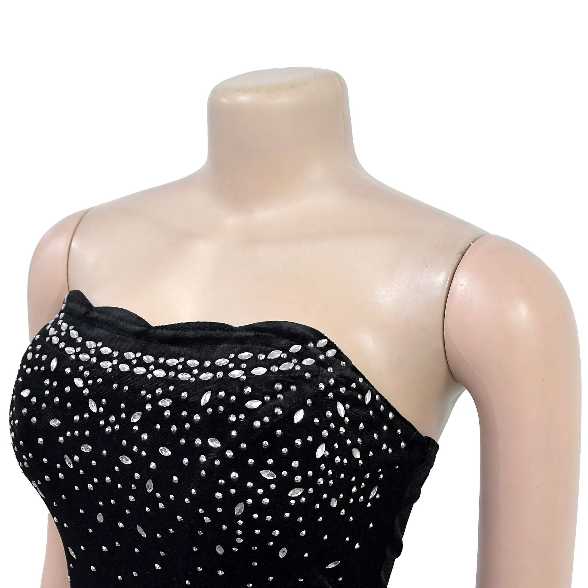 Off-Shoulder Slit Beaded Bodycon Dress for Women 11