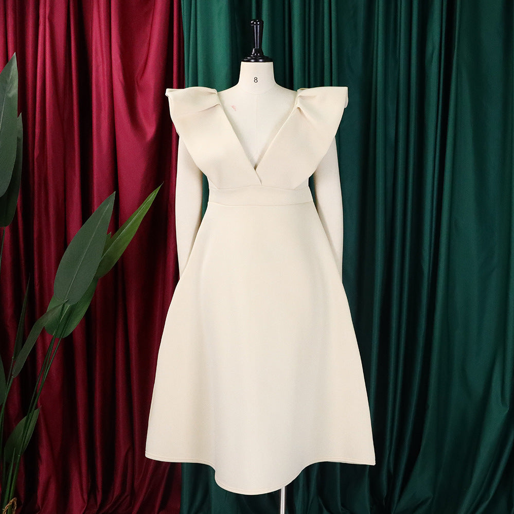 Women's Deep V Neck Sexy Swing Formal Party Dress 17