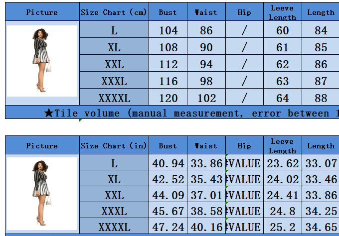 Plus Size Women Long Sleeve Round Neck Striped Dress 10