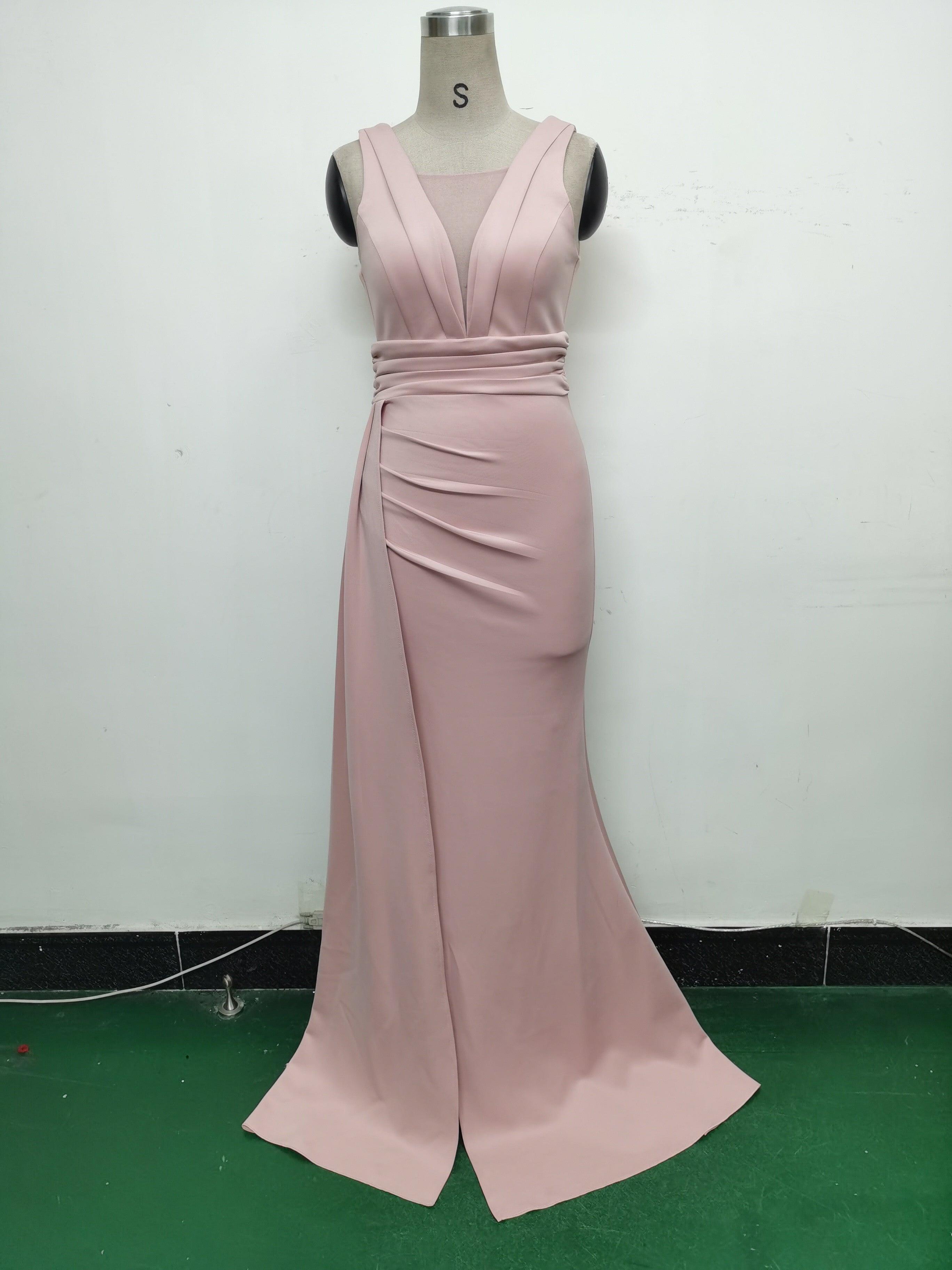 Women Pleated Satin Evening Dress 30