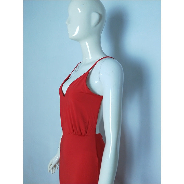 Women 's Fashionable Sexy Strap Low Back Long Cocktail Evening Dress 24