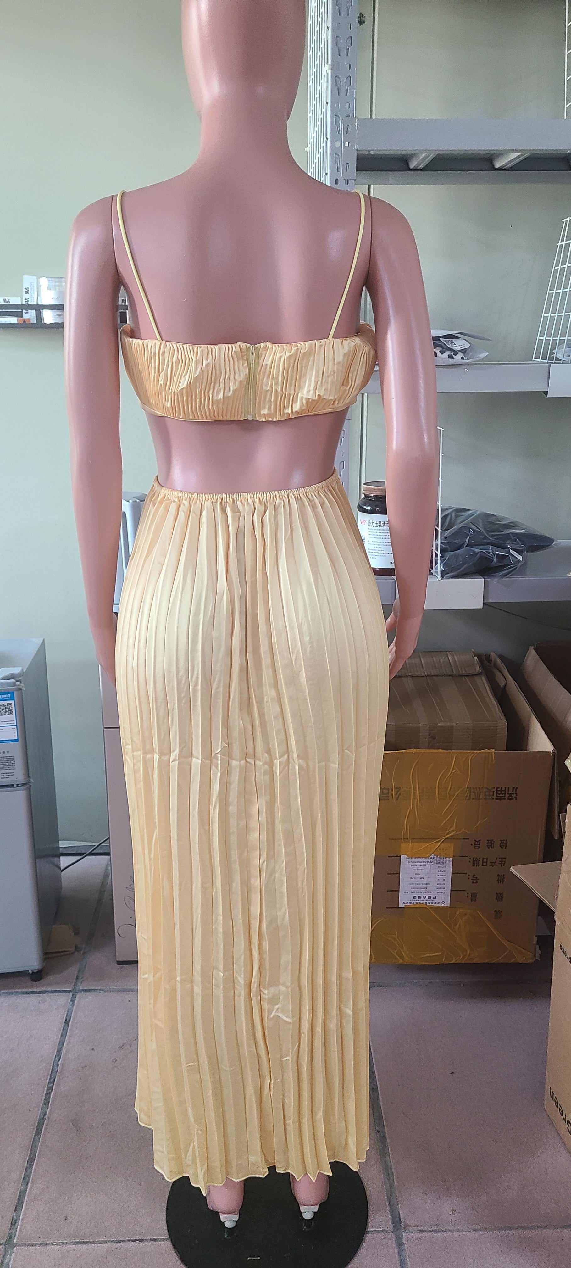 Summer Strap Open Waist Slim Fit Maxi Dress 7