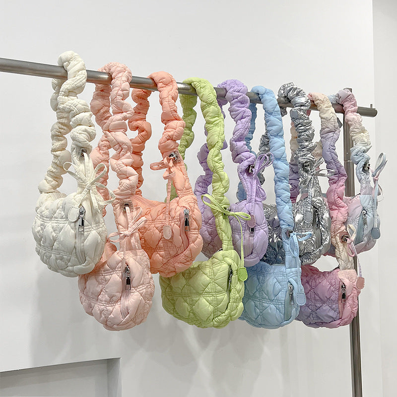 Women Pleated Cloud Casual One Shoulder Crossbody Dumpling Bag 19