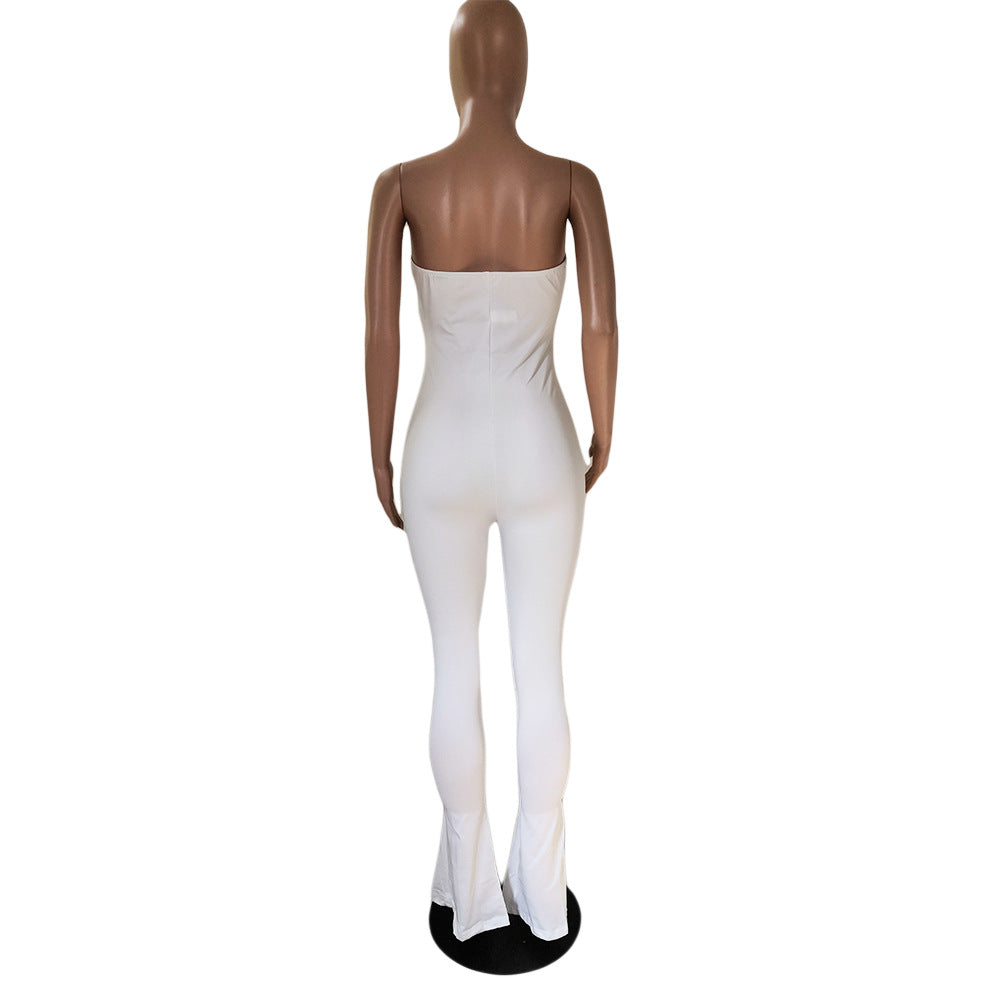 Women Summer Off Shoulder Slit Jumpsuits 8