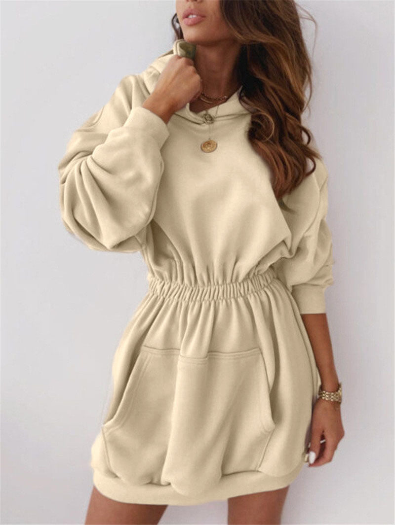 Women Sexy Hooded Long Sleeve Dress 6