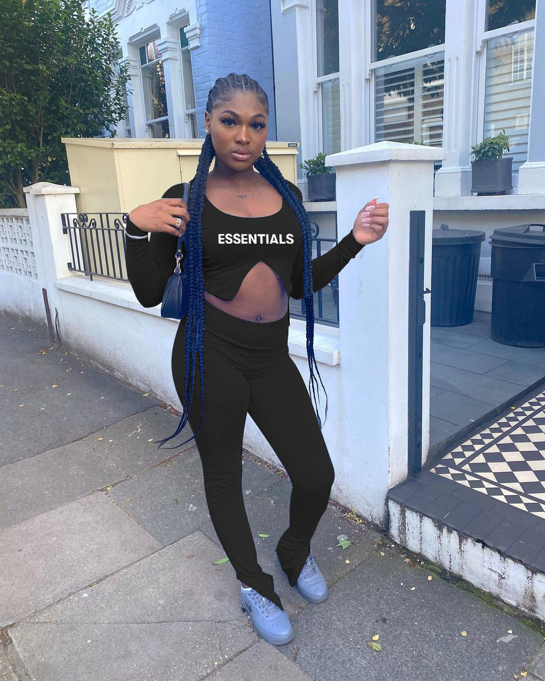 Women Letter Printed Long Sleeve Top and Pant Two-piece Set 7